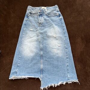 We The Free Reworked Denim Midi Skirt